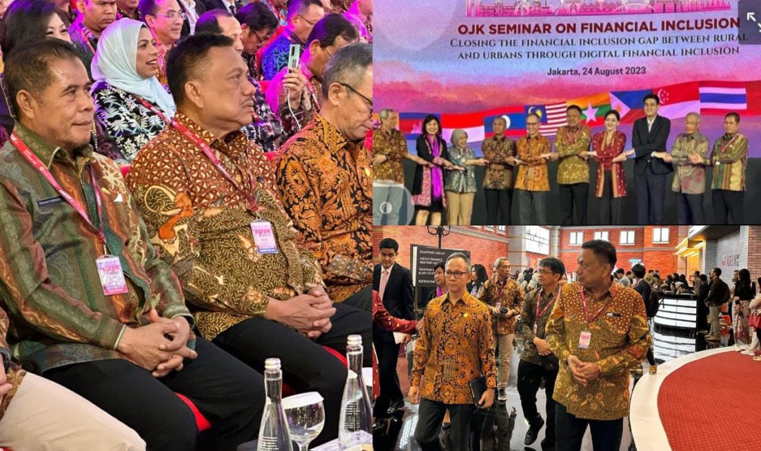 Kegiatan OJK Seminar on Financial Inclusion: Accelerating Financial Inclusion to Empower Remote Regions and Rural Communities of ASEAN di Hall B, Jakarta Convention Centre (JCC), Kamis (24/8/2023). (Foto: Pemprov Sulut) 