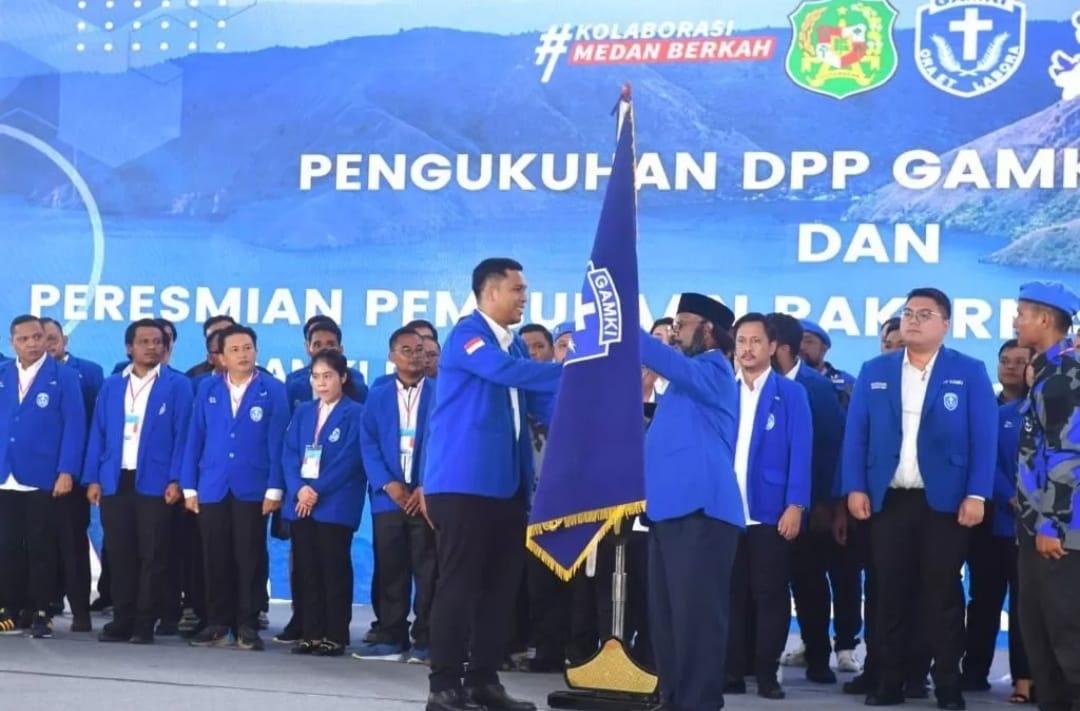 Pengukuhan Dewan Pimpinan Pusat (DPP) Gerakan Angkatan Muda Kristen Indonesia (GAMKI) periode 2023-2026 di Medan, Sumatera Barat (Sumut), Sabtu (19/8/2023). (Foto: GAMKI)