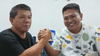 Jerry Lengkong dan Ketua Partai Gerindra, Randito Maringka. (Fto/Yaser)